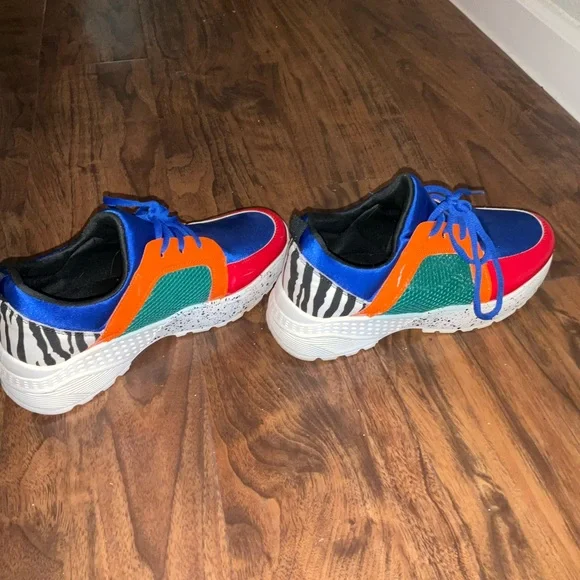 Colorful Zebra Print Sneakers - Picture 3 of 4